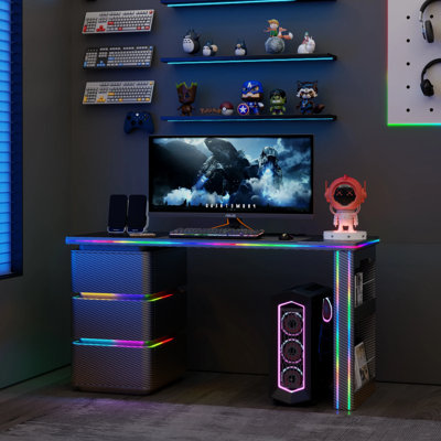 Computer Desk with Built-In Electrical Outlet