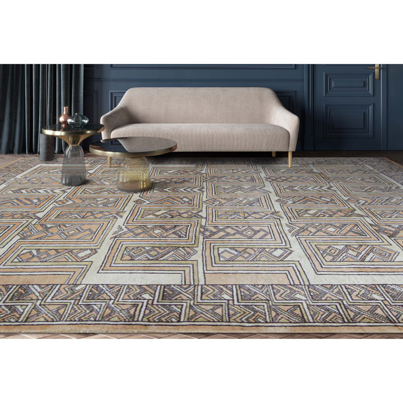 Tapis brun de haute qualité noué à la main