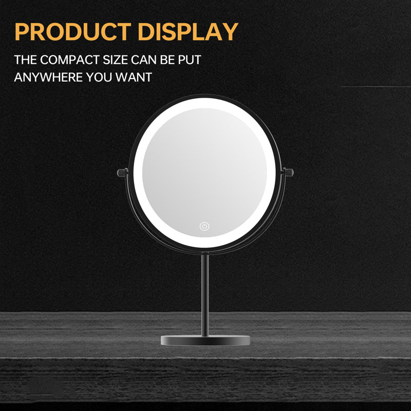 Miroir de plancher rond en métal Dillwyn, Noir mat