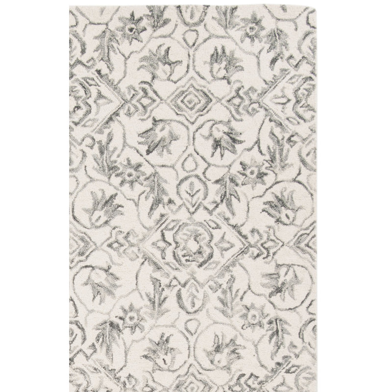 Pimentel Hand Tufted Wool Floral Rug, Rectangle 3' x 5'