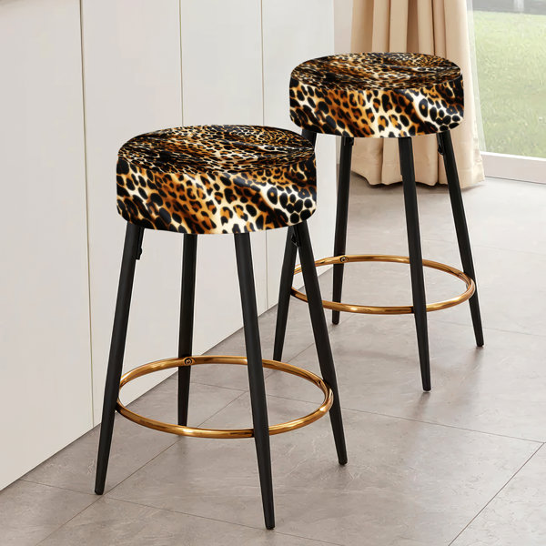 MoNiBloom Bar Stools Set Of PU Leather Swivel Counter