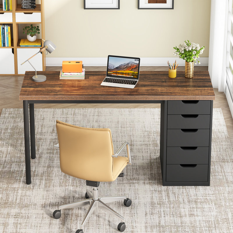 Briget Modular Computer Desk, Brown/Black