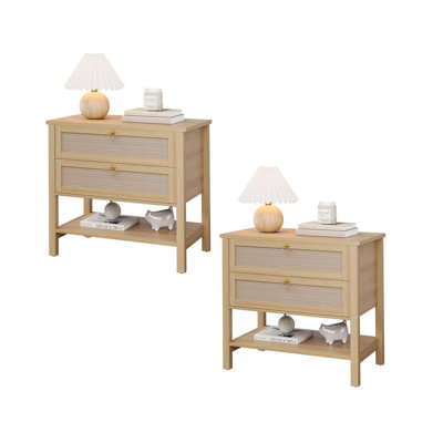 26.8cm W Manufactured Wood Bedside Table