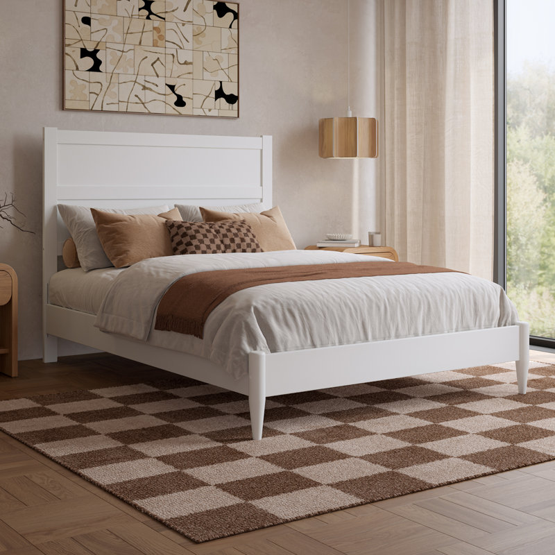 Lit plateforme Aveline, Lit double, Blanc