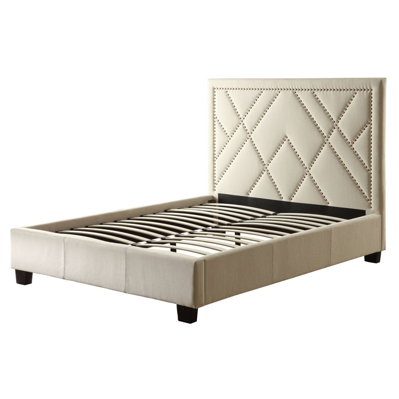 Addington Nailhead-Patterned Platform Storage Bed, Queen