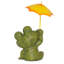 Statue de grenouille 12 "H 12" avec parasol jaune pour jardin, patio et pelouse