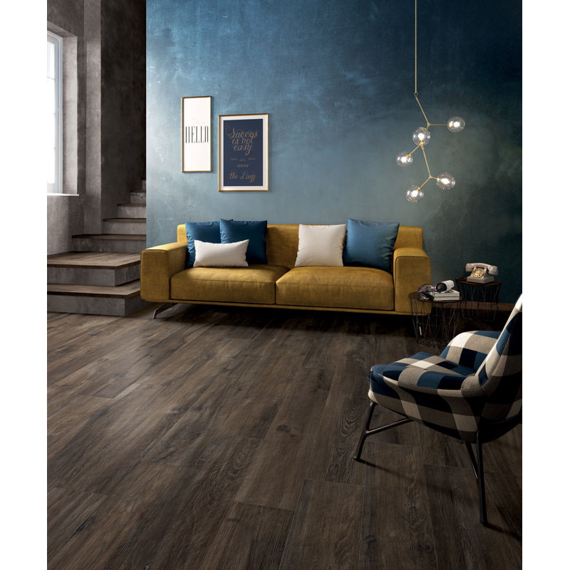 Heritage 8" x 48" Porcelain Wood Look Wall & Floor Tile, Brown
