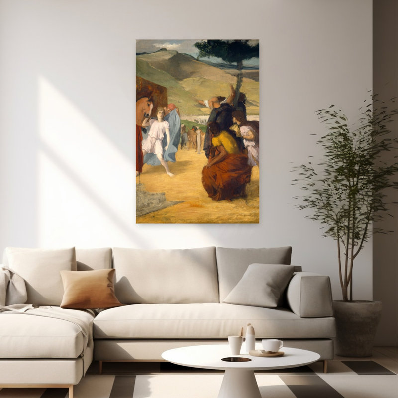 Alexandre et Bucéphale, 1861-1862 - Estampe murale abstraite contemporaine représentant un cheval, H 60 po x l 40 po