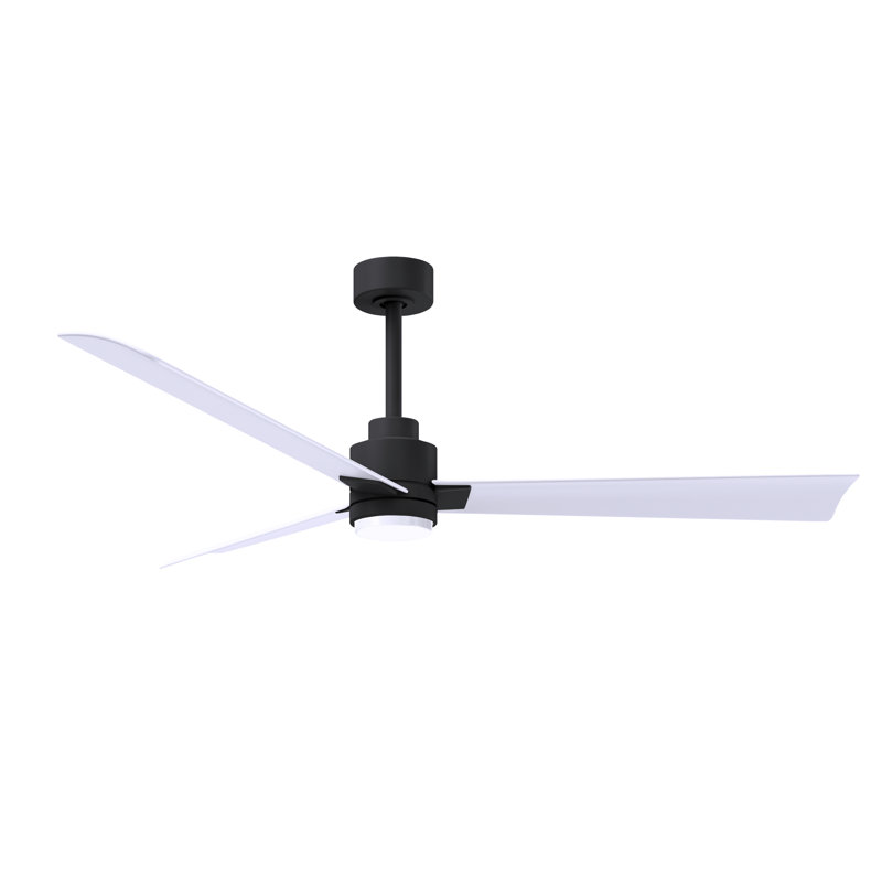 Ventilateur de plafond Alessandra, Blanc mat, Noir mat, 56"