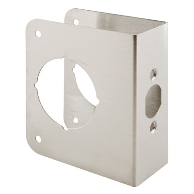 Stainless Steel Lock and Door Reinforcer, 1-3/4 In. x 4-1/2 In., 2-1/8 In. Single Bore, 2-3/4 In. Backset, Silver (Single Pack)