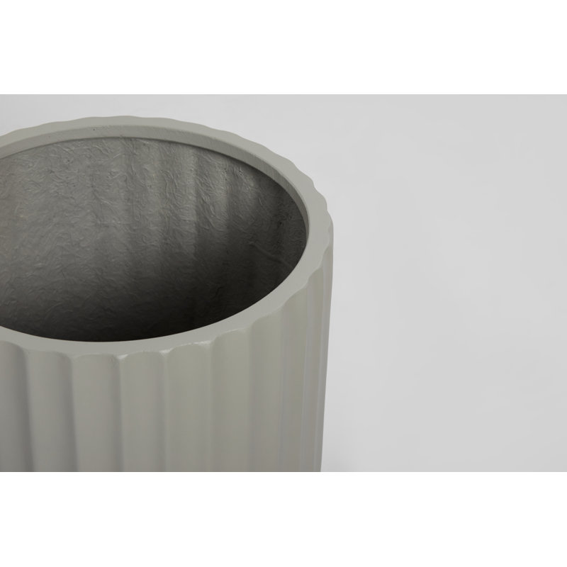 Langport Handmade Pot Planter, Smooth Gray, 12.5" H x 13.75" W x 13.75" D