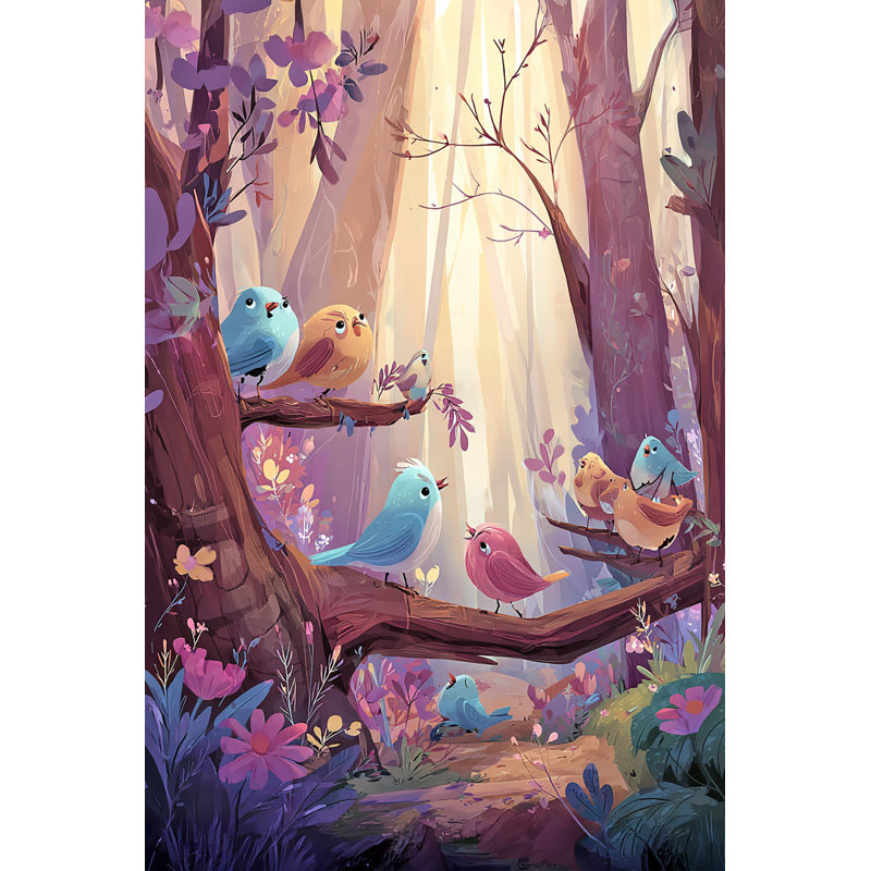 «Sunlit Symphony in the Trees», art mural sur toile tendue, H 24 po x l 36 po