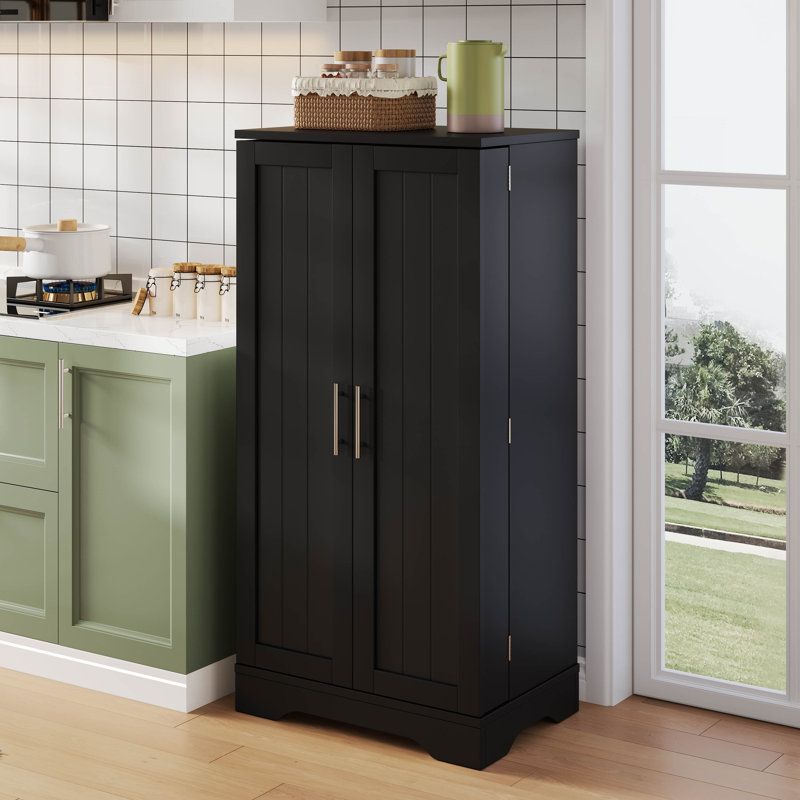 120.00cm Kitchen Pantry, Black