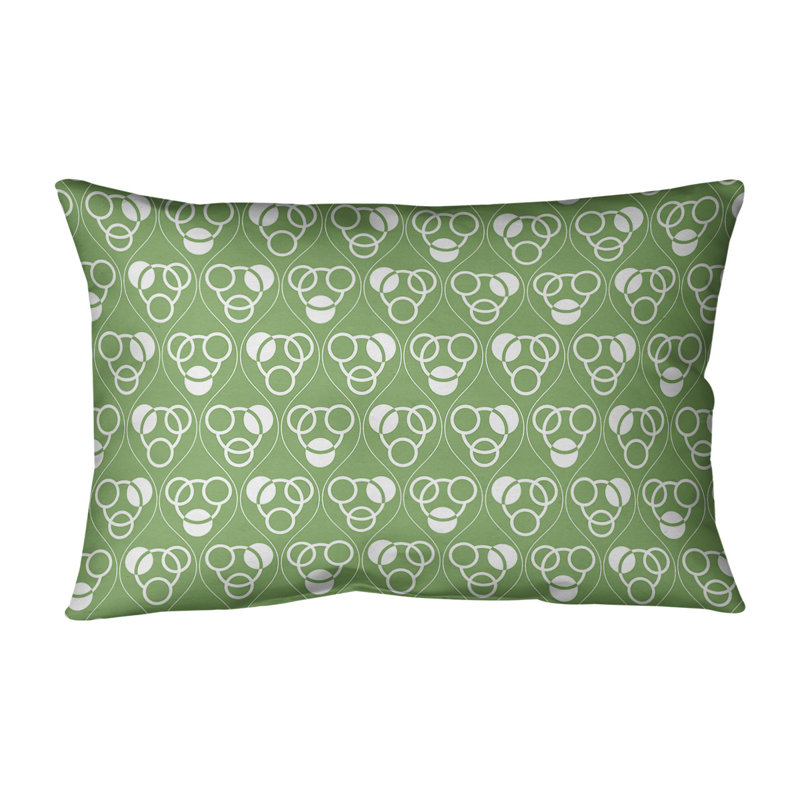 Patricia Geoffrey Geometric Reversible Throw Pillow, 14"H x 20"W, Polyester/Polyfill, Green/White