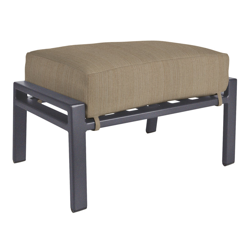 Aris Outdoor Ottoman, Graphite, Flagship Stone Sunbrella®