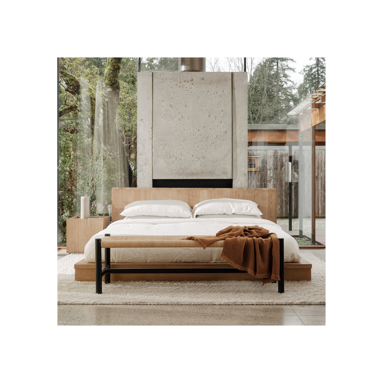 Odette Solid Wood Bed, Queen