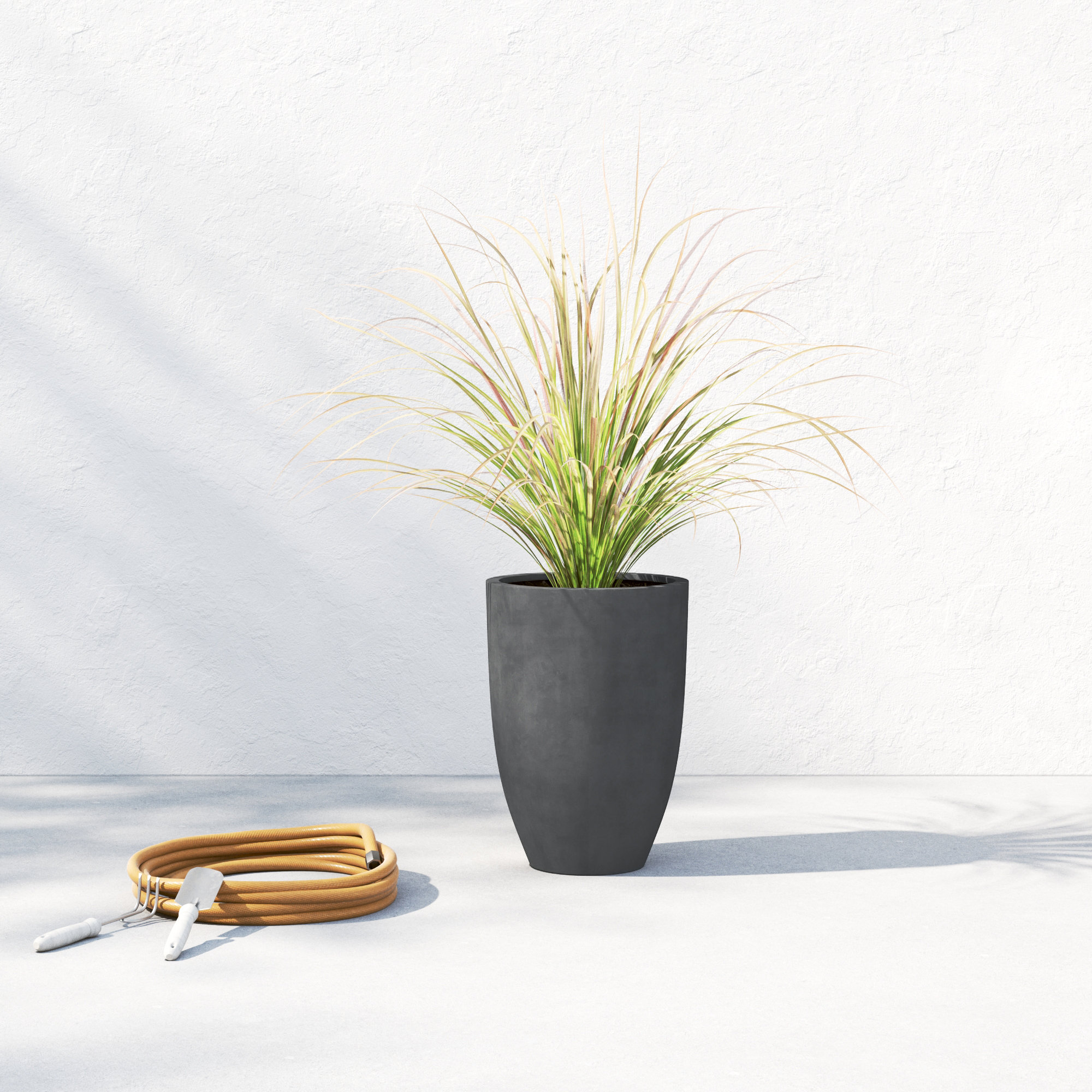 Elbe Handmade Pot Planter, 21.75" H x 16" W x 16" D, Gray
