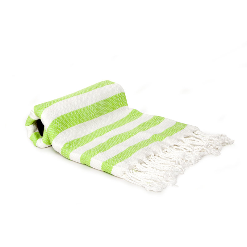 Agatha Turkish Cotton Beach Towel, Lime Green