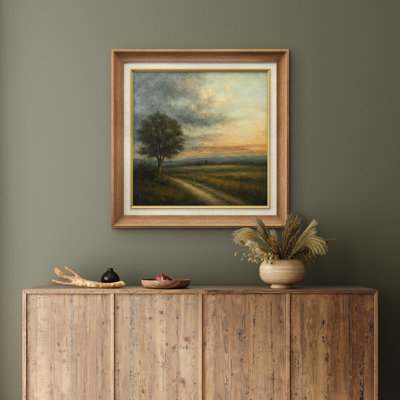 Premium Framed Wall Art - Vintage Country Landscape Print for Bedroom Decor - 26"x36"