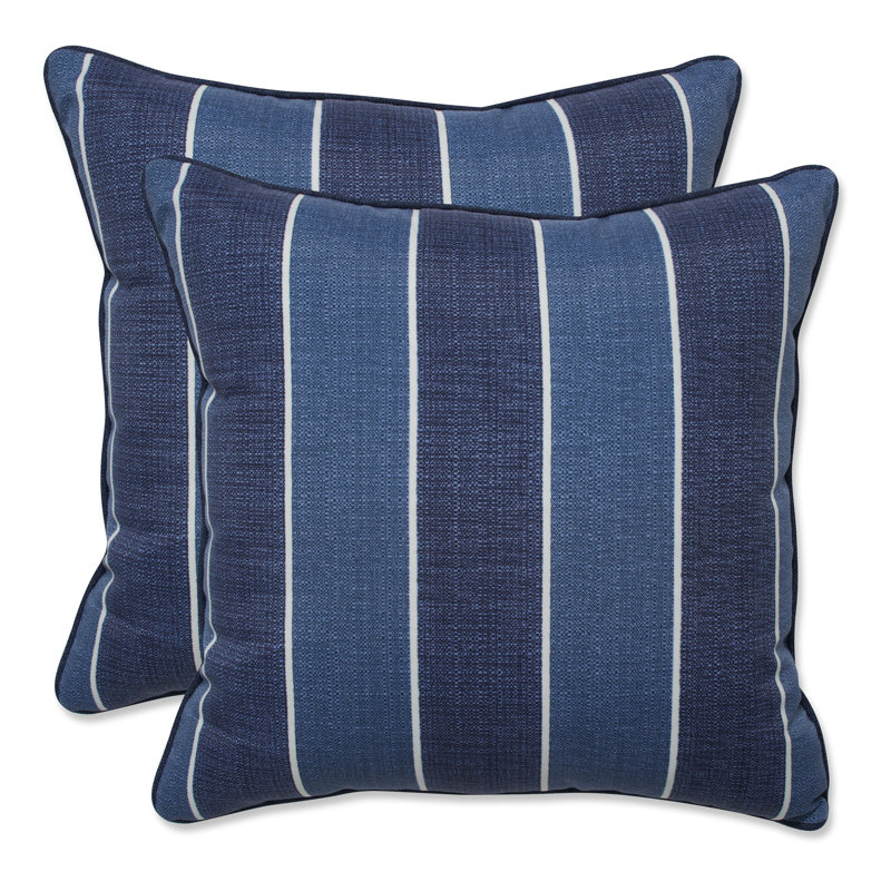 Striped Outdoor Reversible Throw Pillow