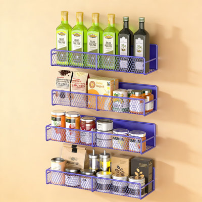 Magnetic Spice Rack Organizer With Strong Magnets, No Drilling Required - Space Saving Refrigerator & Kitchen Storage Solution With Durable Metal Construction And Smart Grid Design