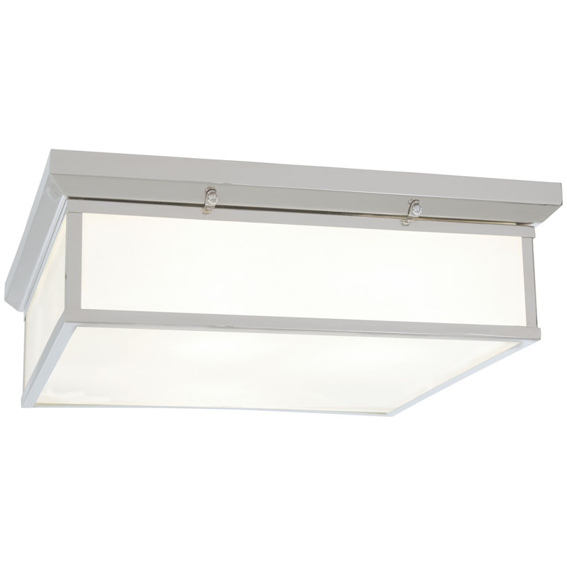 Plafonnier encastré 1 lumière Stephani, Nickel brossé, H 6 po x l 20 po x P 20 po