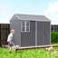 Galvanized Steel Extra-Large Storage Shed in Soft Grey, Ideal for Lawn Equipment and Outdoor Gear, Cottage Style