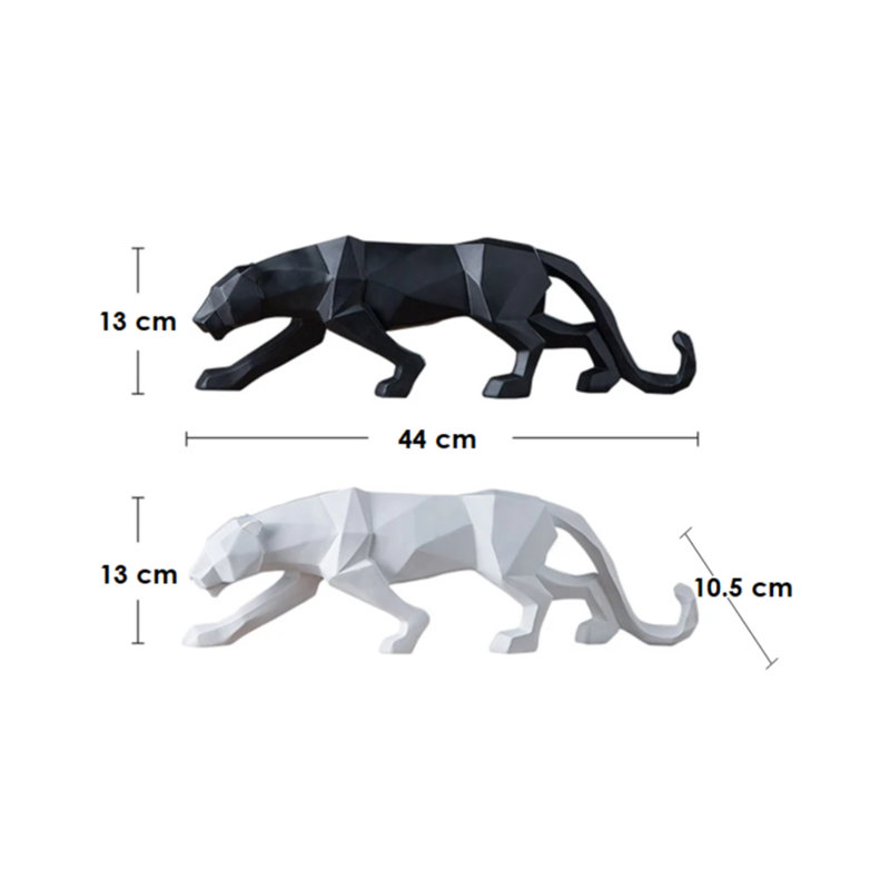Abstract Panther Statue With Geometric Pattern