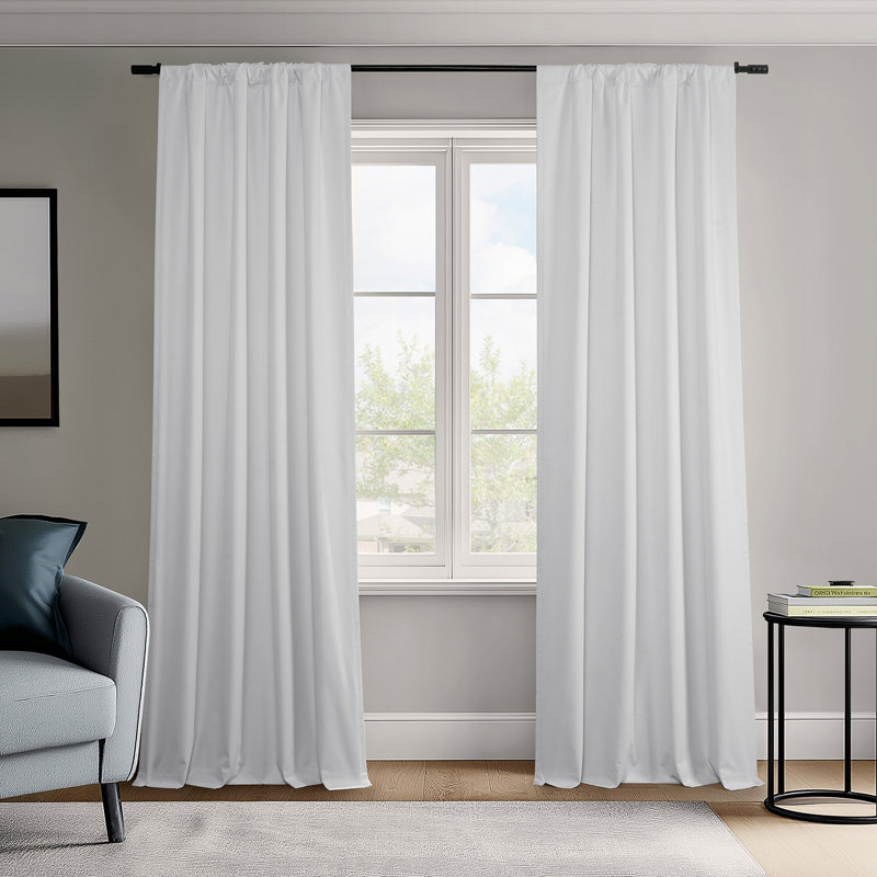 Raidah Vienna Basic Solid Curtains (2 Panel) Blackout Curtains For Bedroom & Living Room Curtains, 50" W x 96" L, Off-White