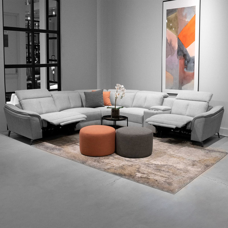 Bettylu Upholstered Power Reclining Sectional Symmetrical
