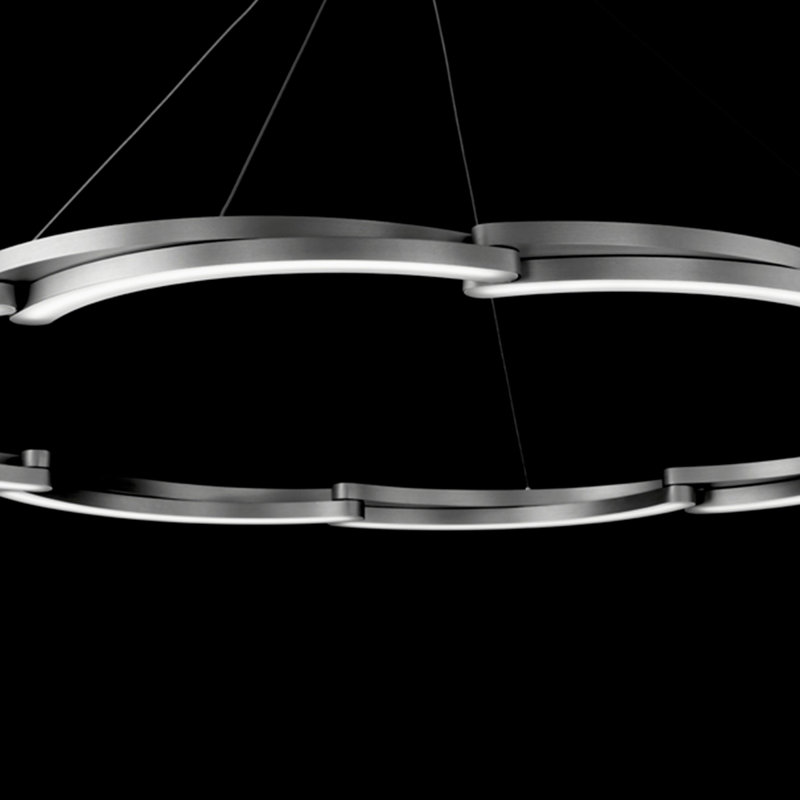 Bloom 1 - Light LED Unique/Statement Pendant, Brushed Aluminum