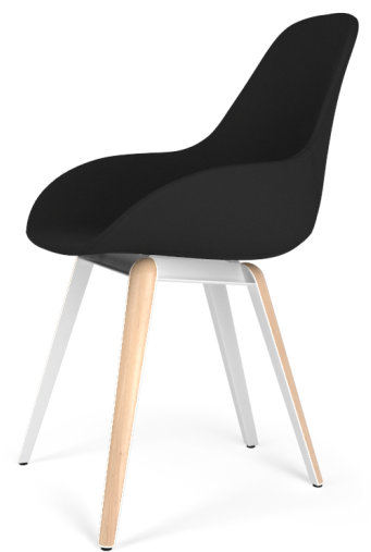Chaise d'appoint en laine Kanisha, Naturel