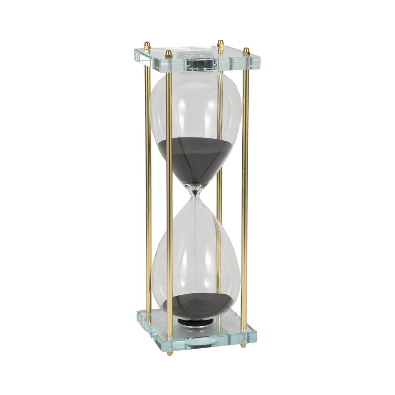 Glass Reynolds Hourglass, Elegant Decorative Objects, Black