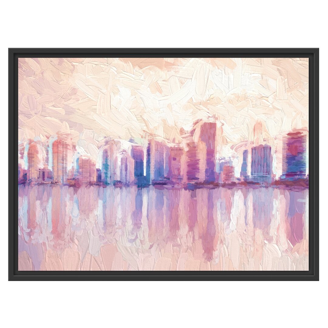 Gerahmtes Wandbild Miami Florida Skyline