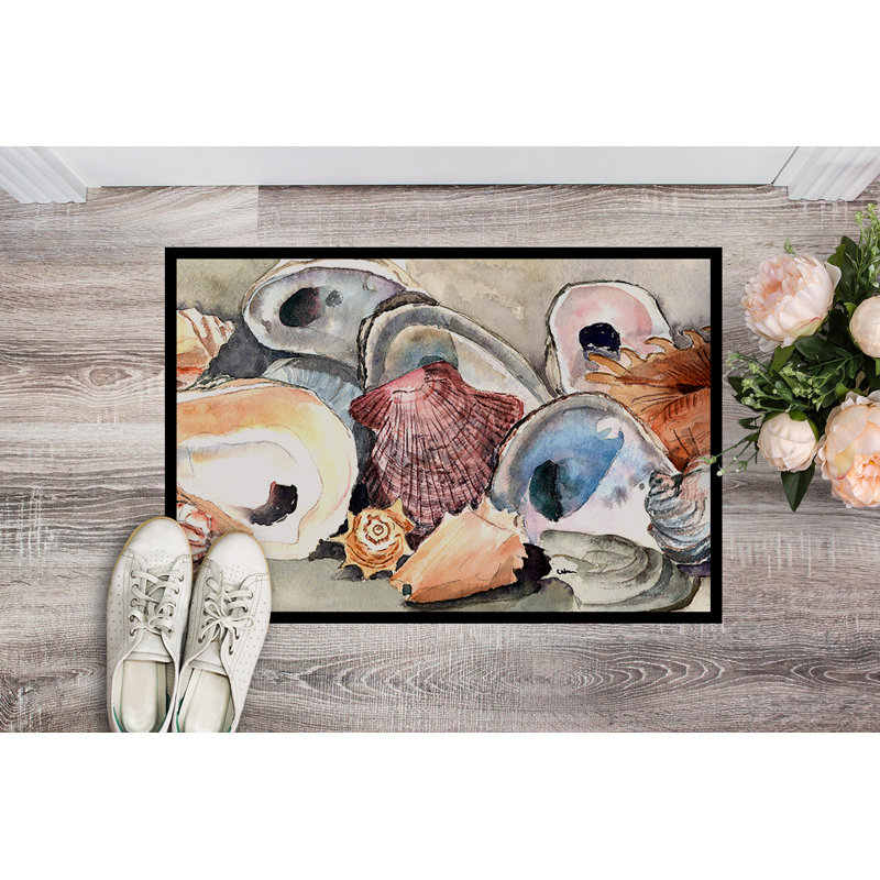Epling Non-Slip Indoor Doormat, Rectangle 2' x 3', Gray Seashell