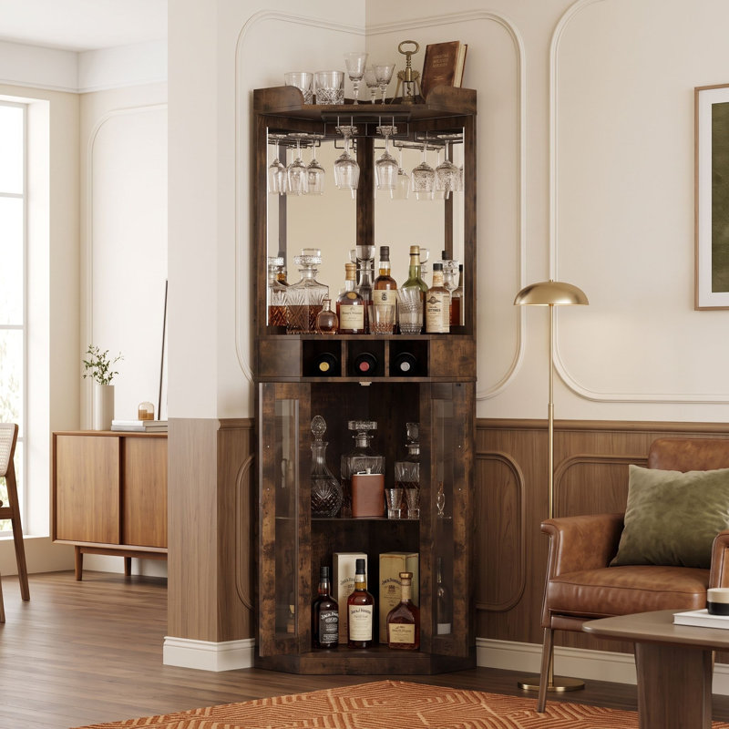 25.59 " W Glass Sideboard, Noyer