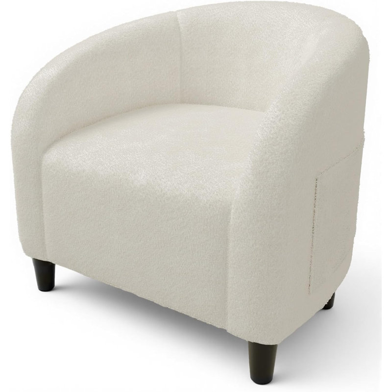 Fauteuil club moderne en tonneau de velours moderne avec accoudoirs souples et facile à assembler pour le salon, la chambre à coucher, le bureau et l'espace de réception