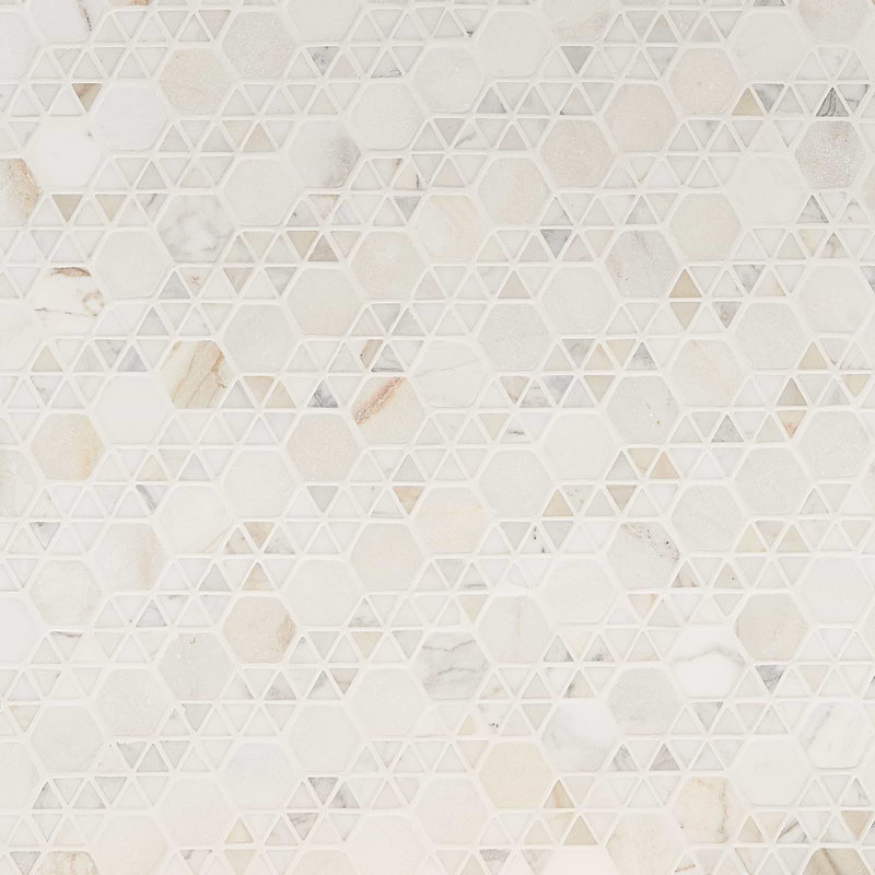 Aspekt Hex Matte Calacatta Mosaic