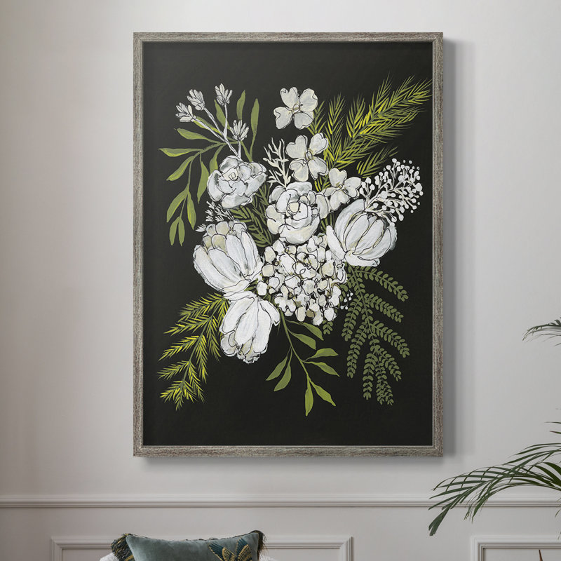 Alabaster Bouquet II Framed Print - Solid Wood, 30" H x 24" W