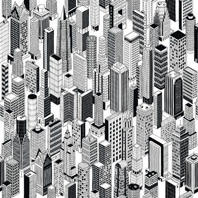 Awaiz Skyscraper City - Wrapped Canvas Print
