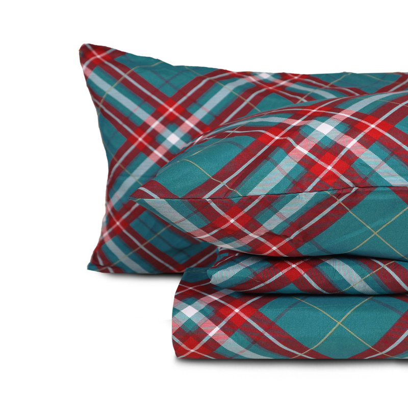 Ensemble de draps pour grand lit 4 pièces Gogreen, Ensemble de draps pour grand lit avec 2 taies d'or, Noël - G1-B