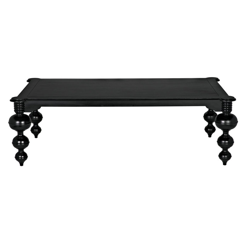Claudio 54" Black Solid Wood Mid-Century Modern Dining Table