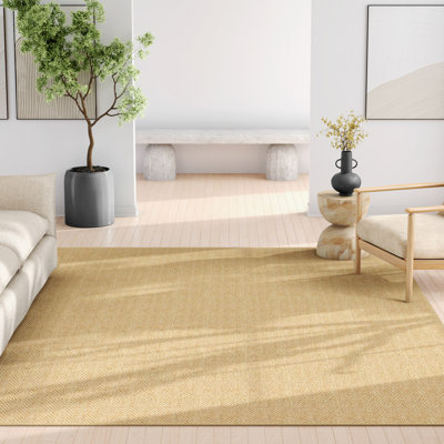 Tapis beige à motif géométrique imitation chevrons Boerboel