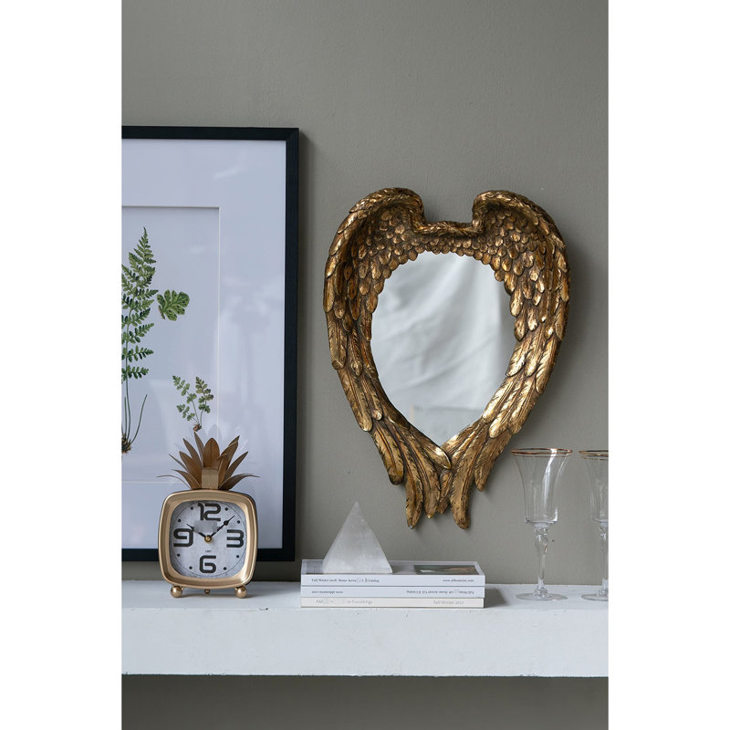 Miroir à oreilles dorées 22,4 x 3,4 x 15,8 pouces - Rehausse l'espace de la pièce, reflète bien la lumière et est idéal pour décorer le décor