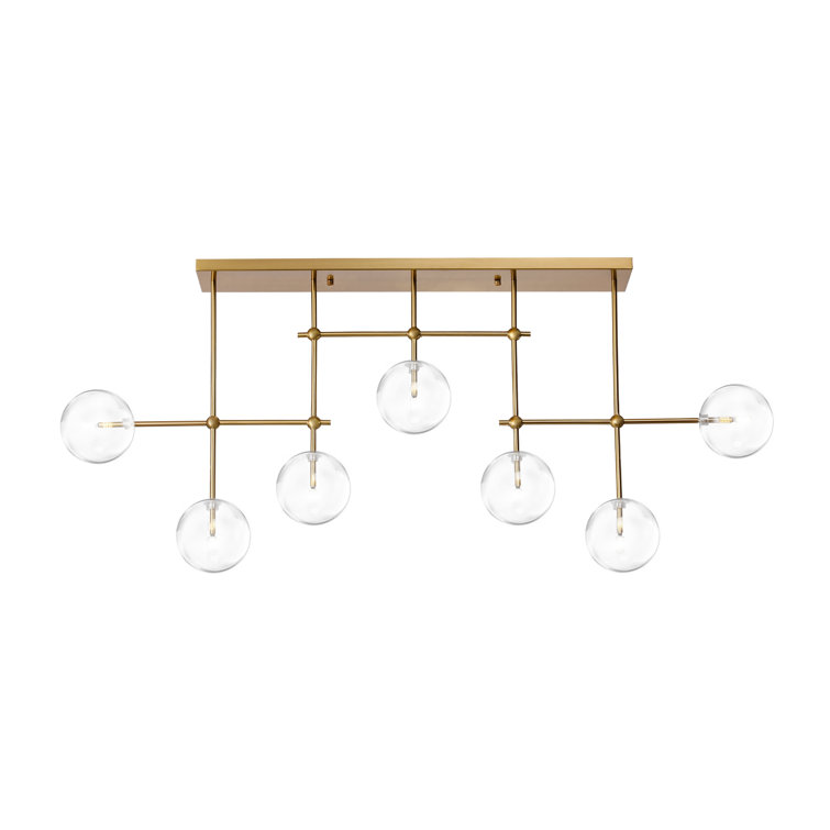 Anusca 7 - Glass Modern Orb Linear Chandelier