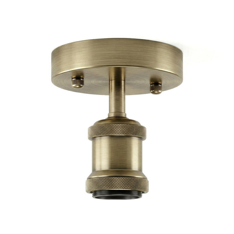 Semi Flush Mount, Green Brass
