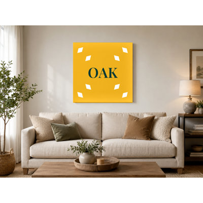 «Oakland Baseball City Colors Luxury Monogram» - blanc or vert - art mural sur toile