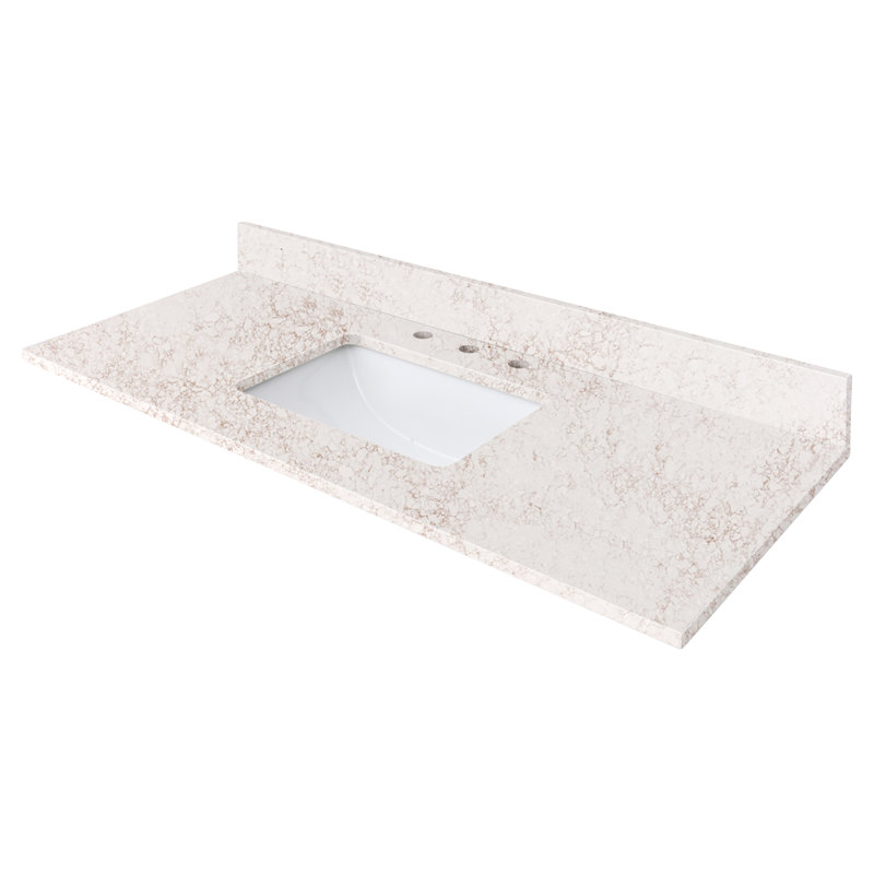 49 po Comptoir en quartz avec lavabo rectangulaire Lotte Radianz, Séduisant