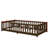 Twin Size  Low-To-The-Ground Twin-Size Floor Bed With Fence, No Door-1661838983