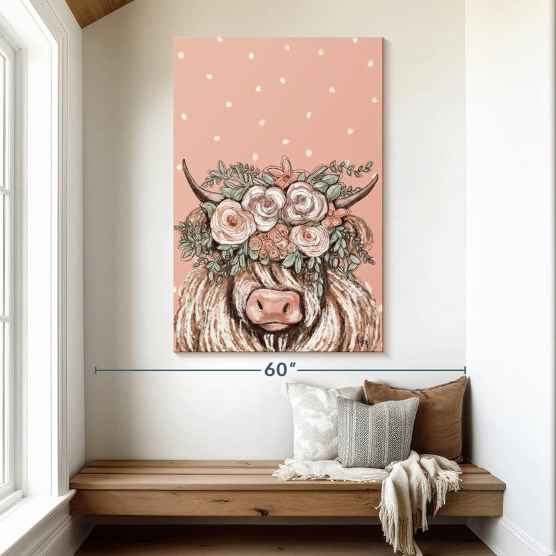 Brampt Boho Cow I, 51" H x 34" W
